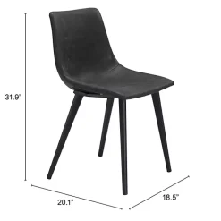 Kirklands Home Dining Chairs|Faux Leather Scoop Dining Chairs, Set of 2 Black