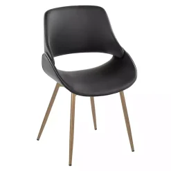 Kirklands Home Accent Chairs|Faux Leather Scooped Accent Chairs, Set of 2 Black