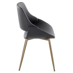 Kirklands Home Accent Chairs|Faux Leather Scooped Accent Chairs, Set of 2 Black