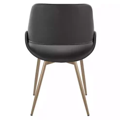 Kirklands Home Accent Chairs|Faux Leather Scooped Accent Chairs, Set of 2 Black