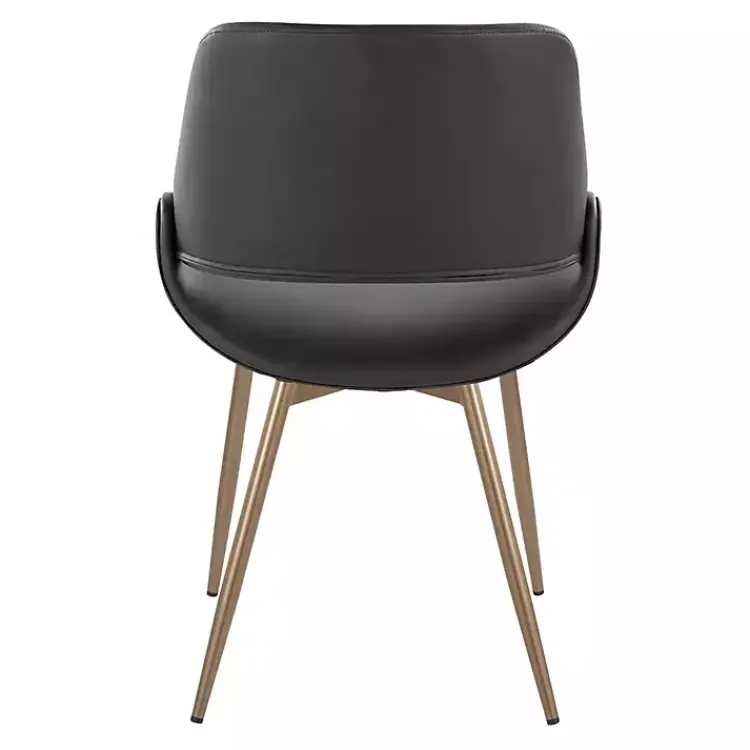 Kirklands Home Accent Chairs|Faux Leather Scooped Accent Chairs, Set of 2 Black