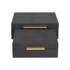 Outlet Faux Shagreen 2-pc. Square Decorative Boxes Baskets & Boxes