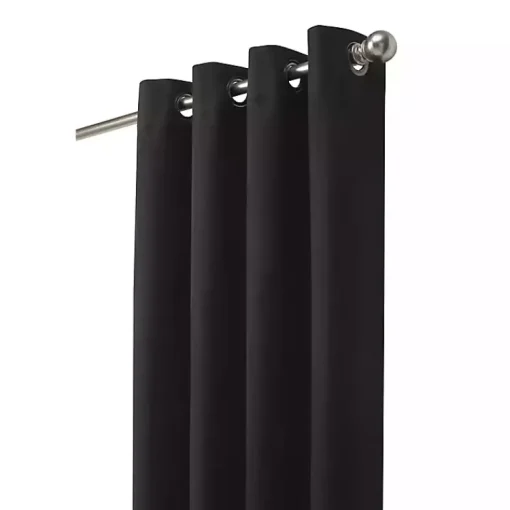 Kirklands Home Curtains & Drapes|Faux Suede out Curtain Panel, 108 in. Black