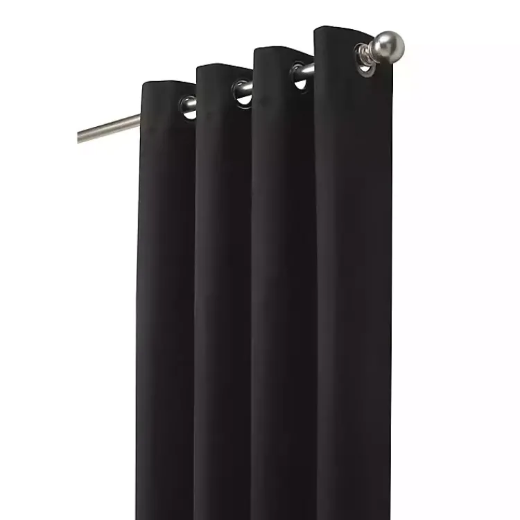 Kirklands Home Curtains & Drapes|Faux Suede out Curtain Panel, 108 in. Black