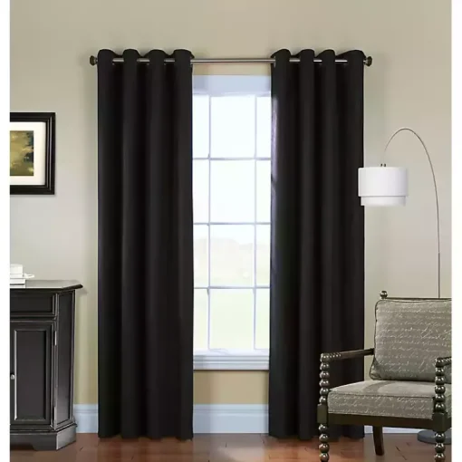 Kirklands Home Curtains & Drapes|Faux Suede out Curtain Panel, 108 in. Black