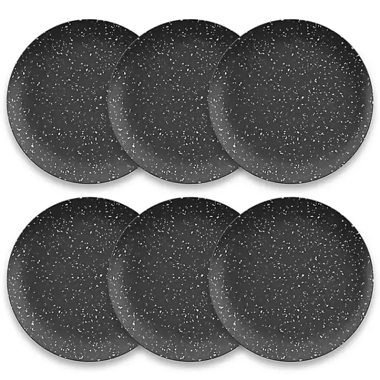 Kirklands Home Outdoor Dining|Faye Melamine Dinner Plates, Set of 6 Black