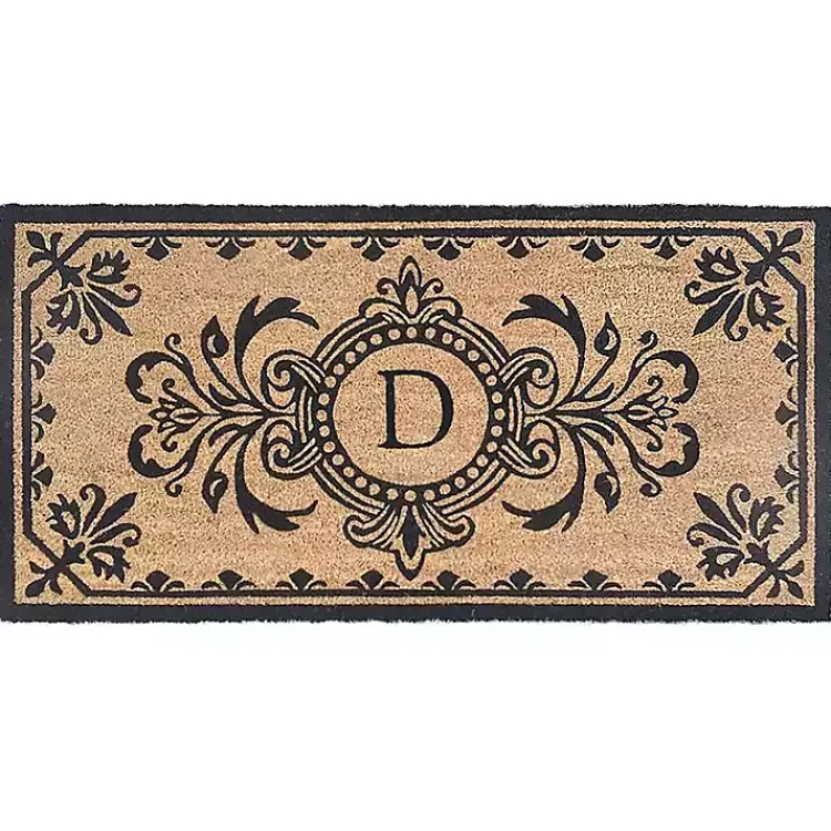 Kirklands Home Doormats|Black Fleur De Lis Monogram D Doormat