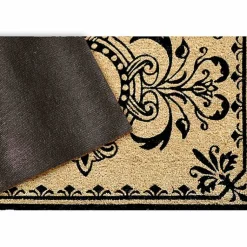 Kirklands Home Doormats|Black Fleur De Lis Monogram H Doormat