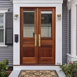 Kirklands Home Doormats|Black Fleur De Lis Monogram H Doormat