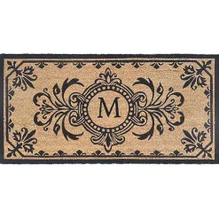 Kirklands Home Doormats|Black Fleur De Lis Monogram M Doormat