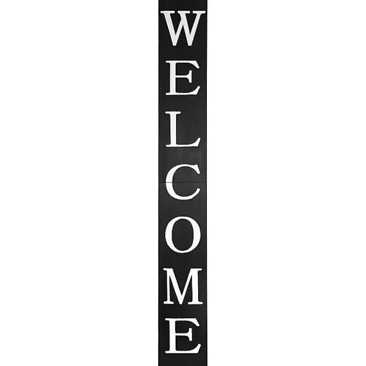 Kirklands Home Garden Decor|Foldable Welcome Porch Board Black