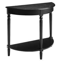 Kirklands Home Console Tables|French Country Half Round Console Table Black