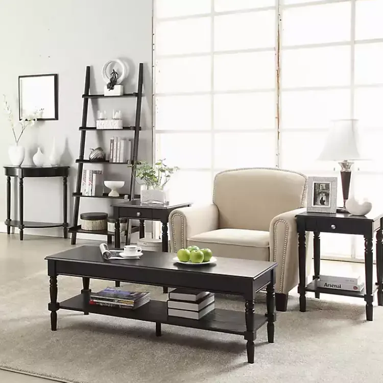 Kirklands Home Console Tables|French Country Half Round Console Table Black