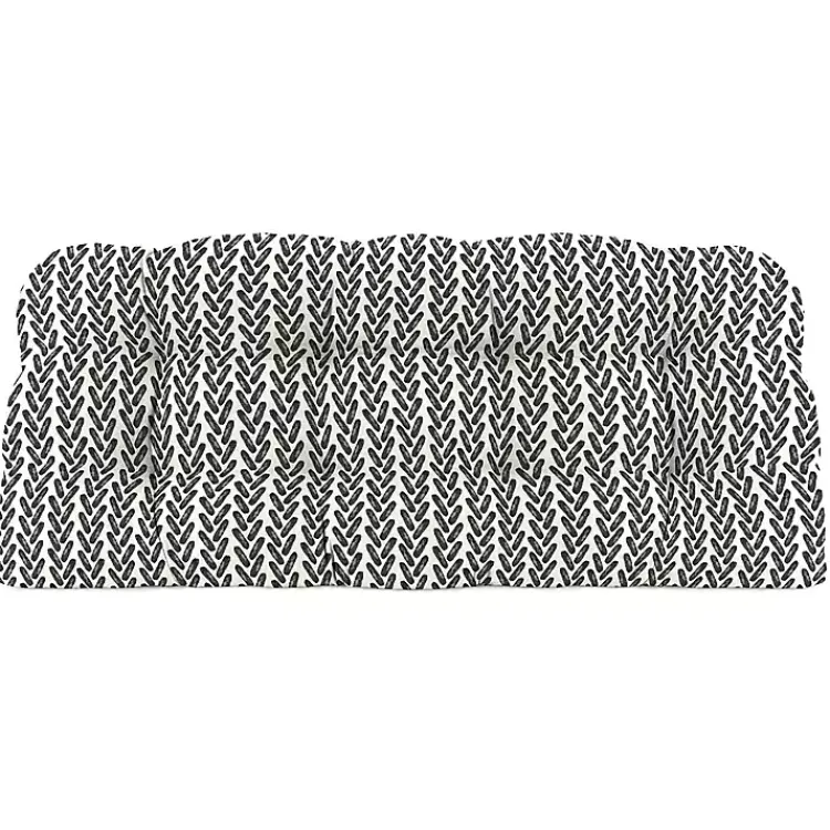 Kirklands Home Outdoor Cushions & Pillows|French Edge Outdoor Wicker Settee Cushion Black