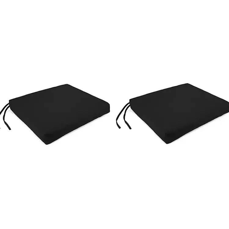 Kirklands Home Outdoor Cushions & Pillows|French Edge Outdoor Chair Cushions, Set of 2 Black