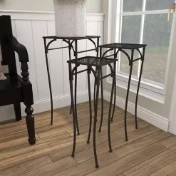 Kirklands Home Planters|Garden 3-pc. Plant Stand Set Black