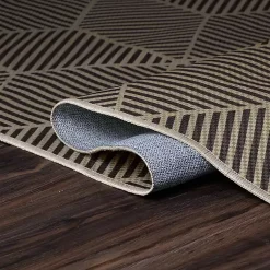 Kirklands Home Area Rugs|Black Geometric Washable Area Rug, 5x7