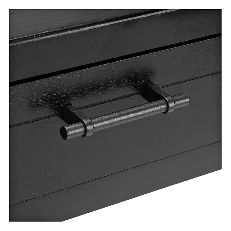Kirklands Home Accent & End Tables|Geometrical Industrial Pull Accent Table Black