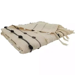 Best Black Gray Dot Striped Throw Blanket Blankets & Throws