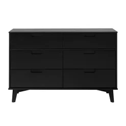 Kirklands Home Dressers & Chests|Grooved Handle 6-Drawer Dresser Black