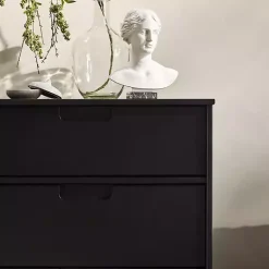 Kirklands Home Dressers & Chests|Grooved Handle 6-Drawer Dresser Black