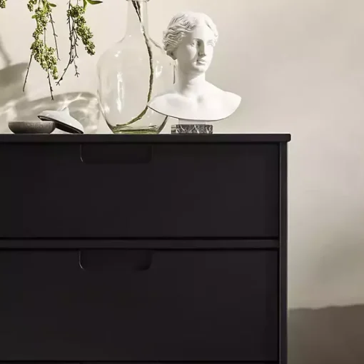 Kirklands Home Dressers & Chests|Grooved Handle 6-Drawer Dresser Black