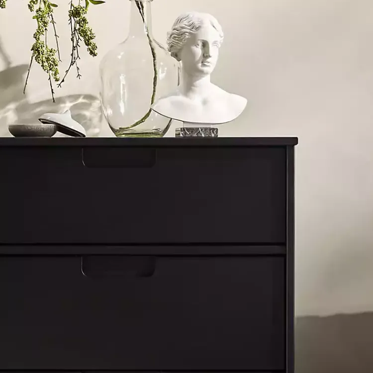Kirklands Home Dressers & Chests|Grooved Handle 6-Drawer Dresser Black