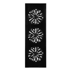 Kirklands Home Wall Plaques|Handcarved Wood Floral Wall Plaque Black