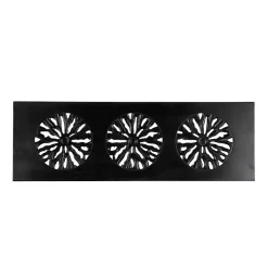 Kirklands Home Wall Plaques|Handcarved Wood Floral Wall Plaque Black