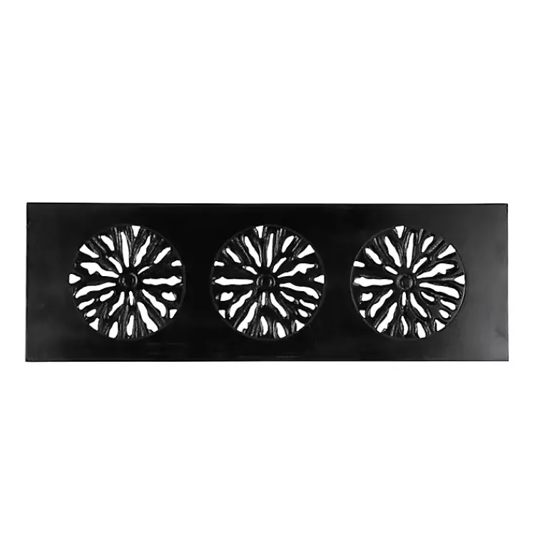 Kirklands Home Wall Plaques|Handcarved Wood Floral Wall Plaque Black