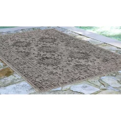 Kirklands Home Outdoor Rugs|Harris Botanical Outdoor Rug, 7x9 Black