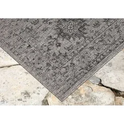 Kirklands Home Outdoor Rugs|Harris Botanical Outdoor Rug, 7x9 Black