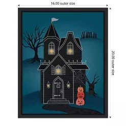 Best Black Haunted House Framed Canvas Print Halloween