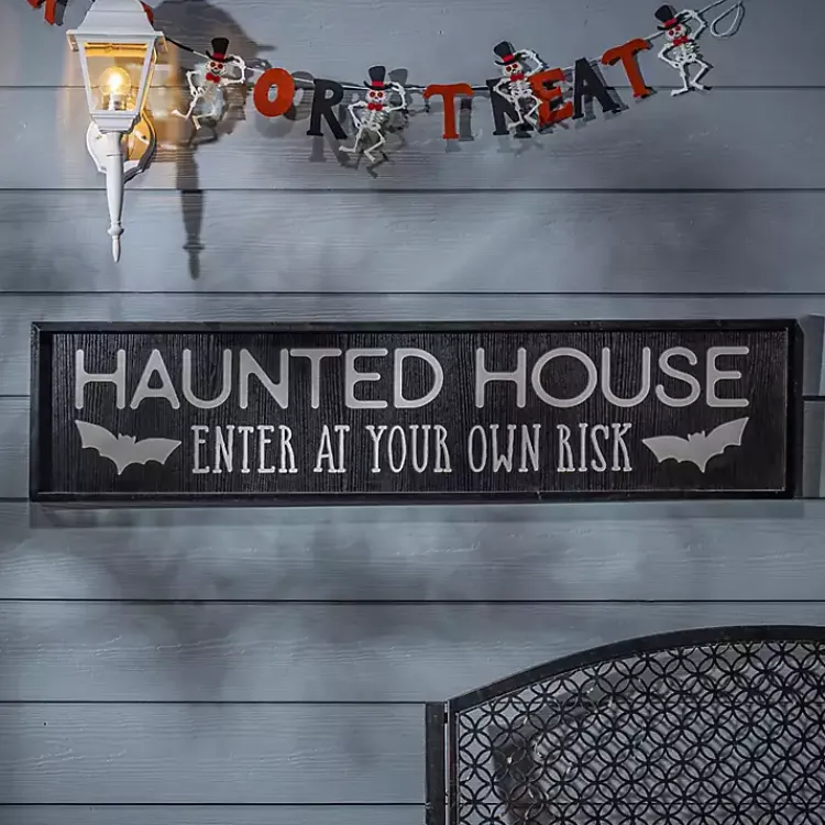 Outlet Haunted House Halloween Wall Plaque Halloween