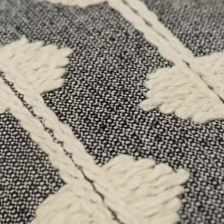 Discount Black Heathered Embroidered Diamond Throw Pillow Pillows