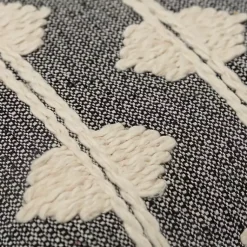 Discount Black Heathered Embroidered Diamond Throw Pillow Pillows