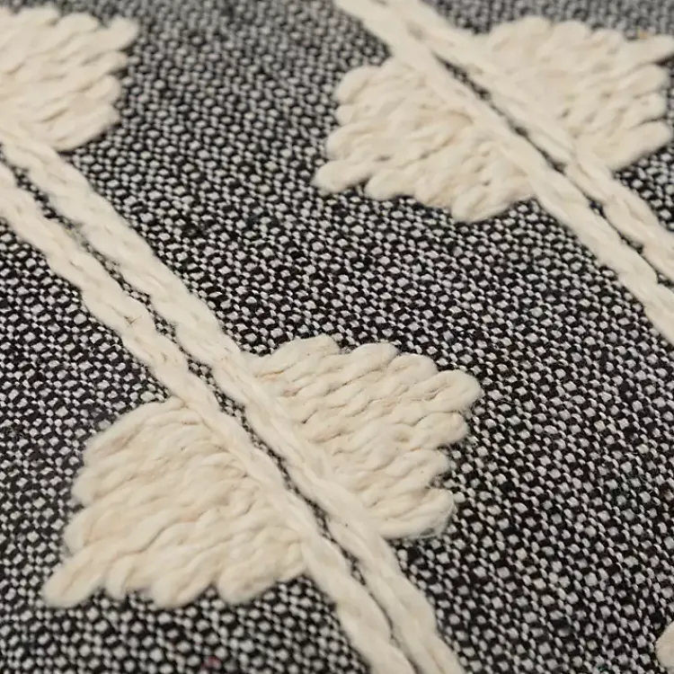 Discount Black Heathered Embroidered Diamond Throw Pillow Pillows