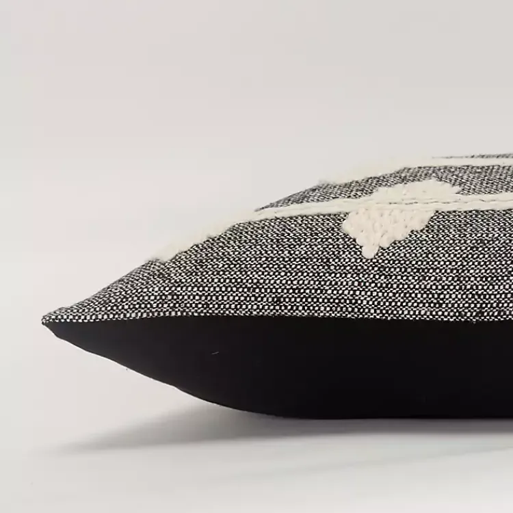 Discount Black Heathered Embroidered Diamond Throw Pillow Pillows