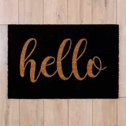 Kirklands Home Doormats|Black Hello Doormat