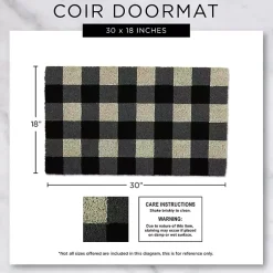 Kirklands Home Doormats|Black Hello Welcome Doormat