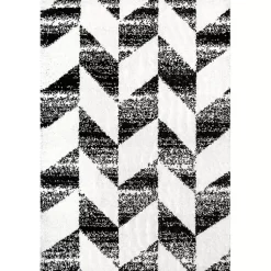 Kirklands Home Area Rugs|Black Herringbone Shag Area Rug, 9x12