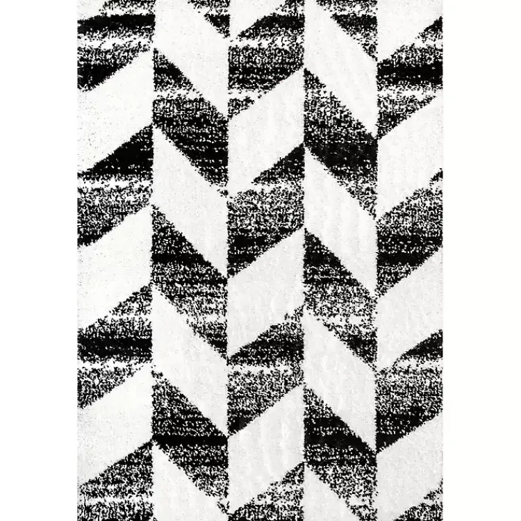 Kirklands Home Area Rugs|Black Herringbone Shag Area Rug, 9x12