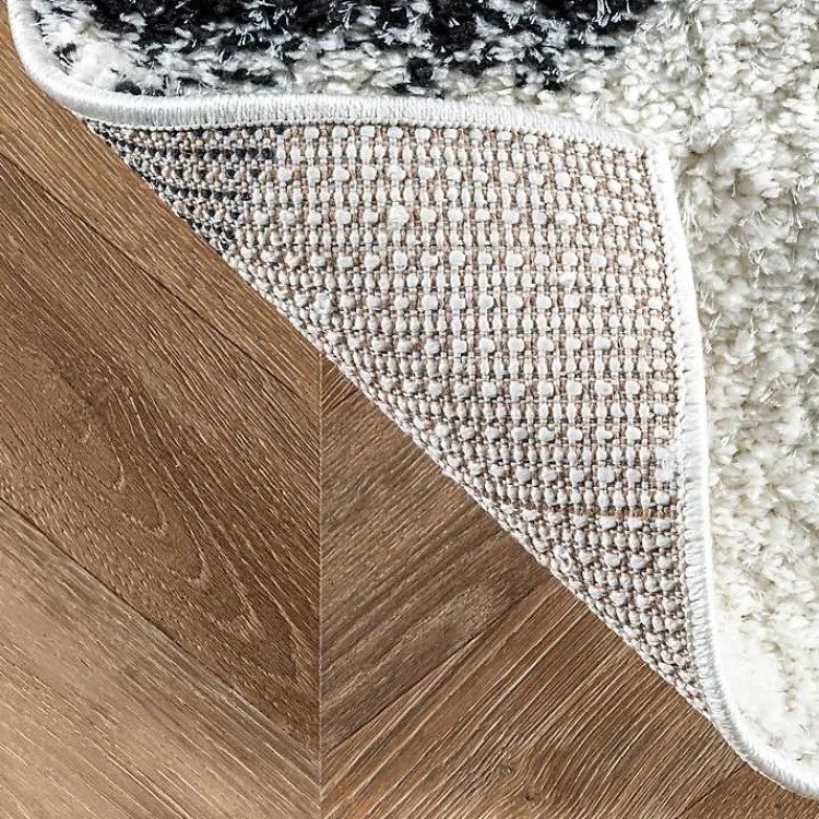 Kirklands Home Area Rugs|Black Herringbone Shag Area Rug, 9x12