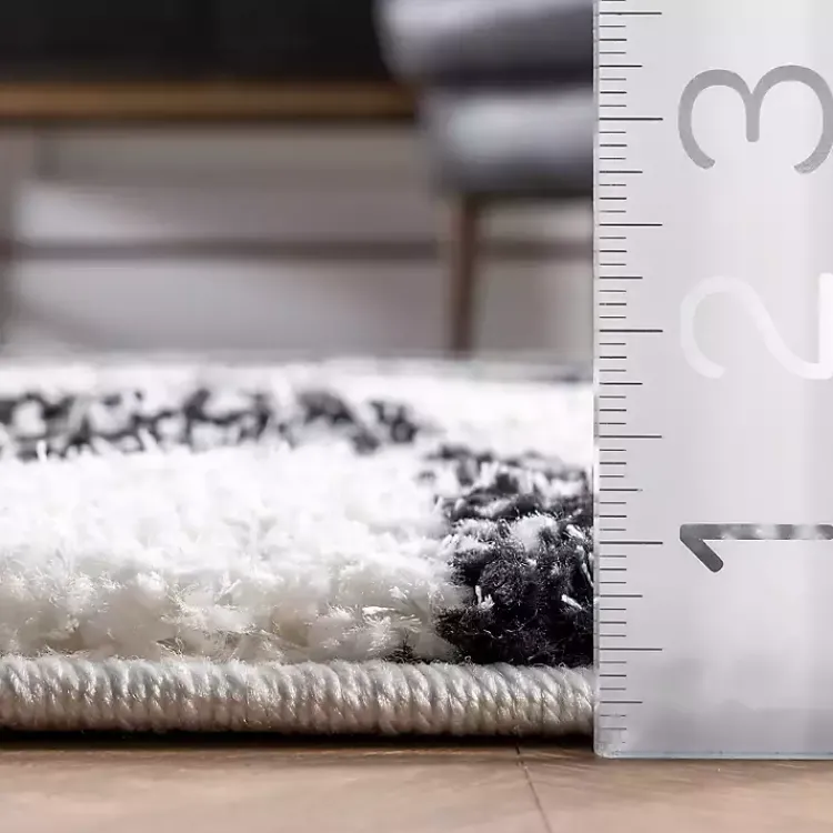 Kirklands Home Area Rugs|Black Herringbone Shag Area Rug, 9x12