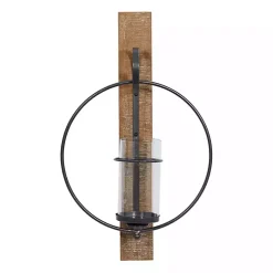 Outlet Black Hoop Glass Sleeve Wall Sconce, 24 in. Sconces