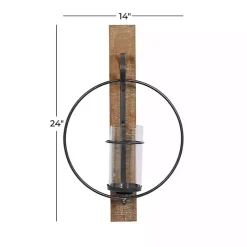 Outlet Black Hoop Glass Sleeve Wall Sconce, 24 in. Sconces