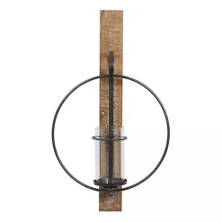 Discount Black Hoop Glass Sleeve Wall Sconce, 28 in. Sconces