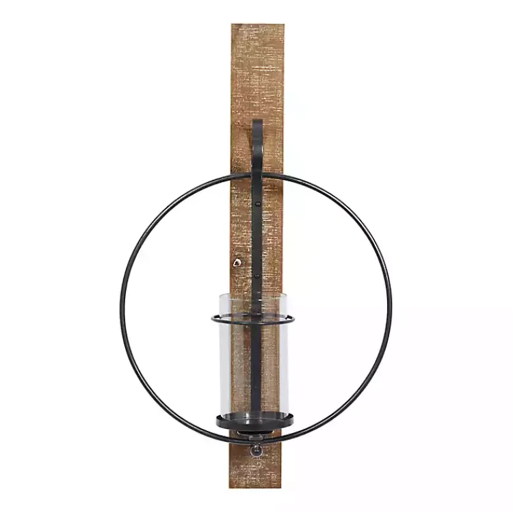 Discount Black Hoop Glass Sleeve Wall Sconce, 28 in. Sconces