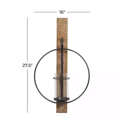 Discount Black Hoop Glass Sleeve Wall Sconce, 28 in. Sconces