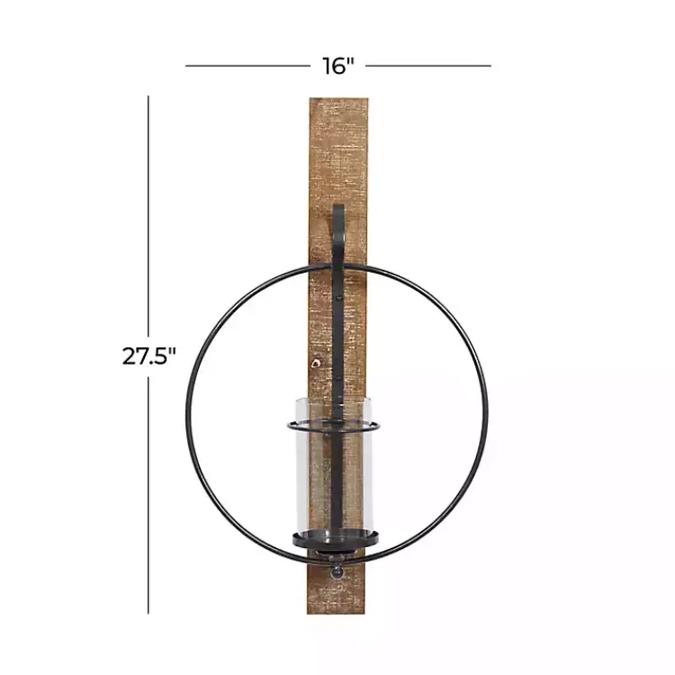 Discount Black Hoop Glass Sleeve Wall Sconce, 28 in. Sconces